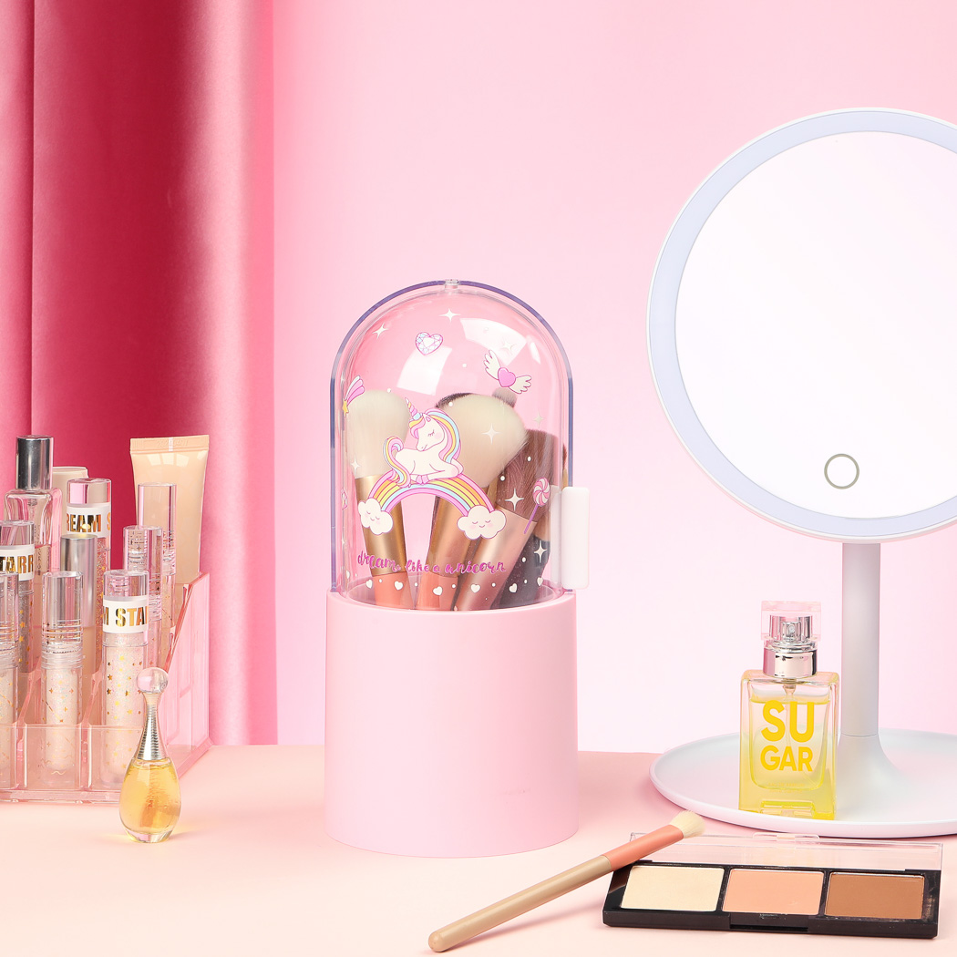 360 ° Caja De Almacenamiento De Cosméticos Giratoria, Organizador De Brochas De Maquillaje De Critorio, Encimera, Lápiz Labial Portátil, Soporte Para Delineador De Ojos - AliExprs