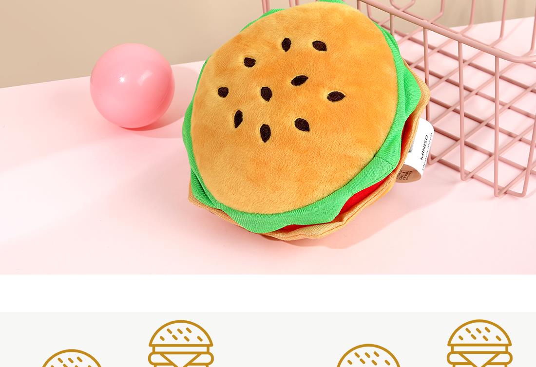 Peluche de comida para mascotas Hamburguesa